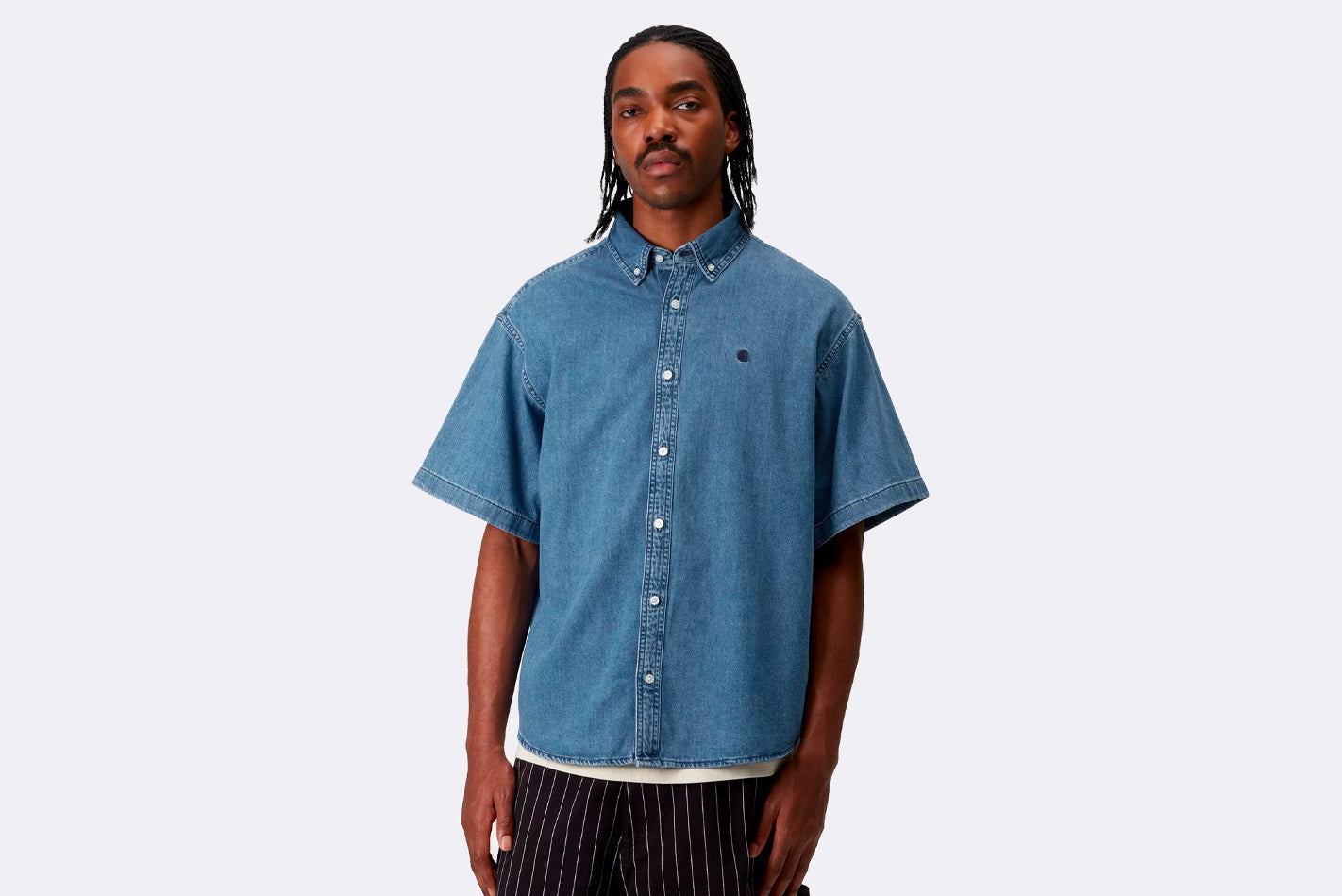 Camisa Carhartt WIP S/S Lucas Shirt Azul para Hombre