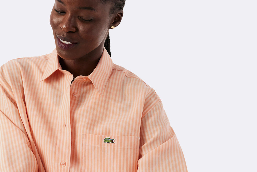 Camisa Lacoste Manga Larga Naranja mujer
