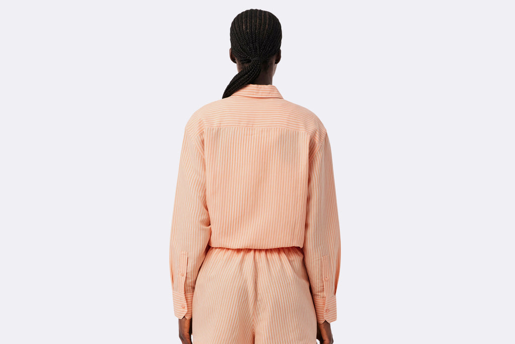 Camisa Lacoste Manga Larga Naranja mujer