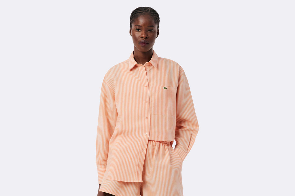 Camisa Lacoste Manga Larga Naranja mujer