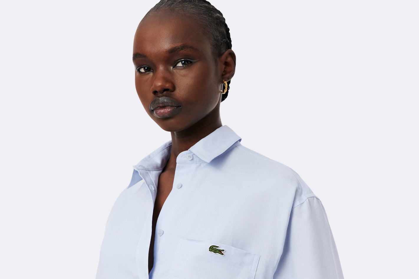 Camisa Lacoste Long Sleeved Shirt Azul para Mujer