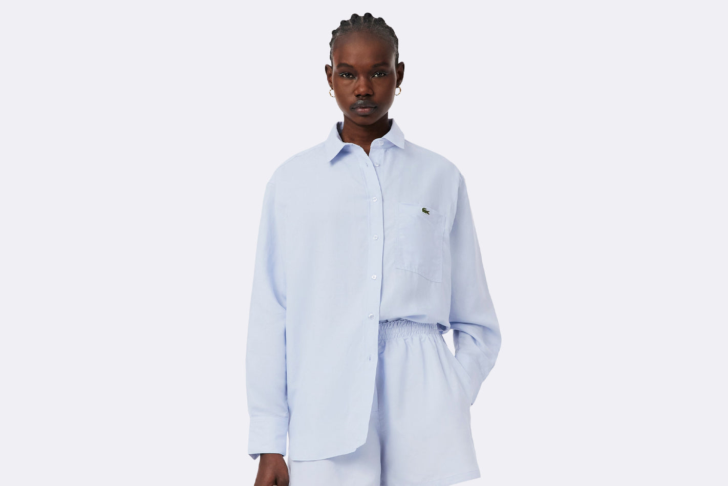 Camisa Lacoste Long Sleeved Shirt Azul para Mujer