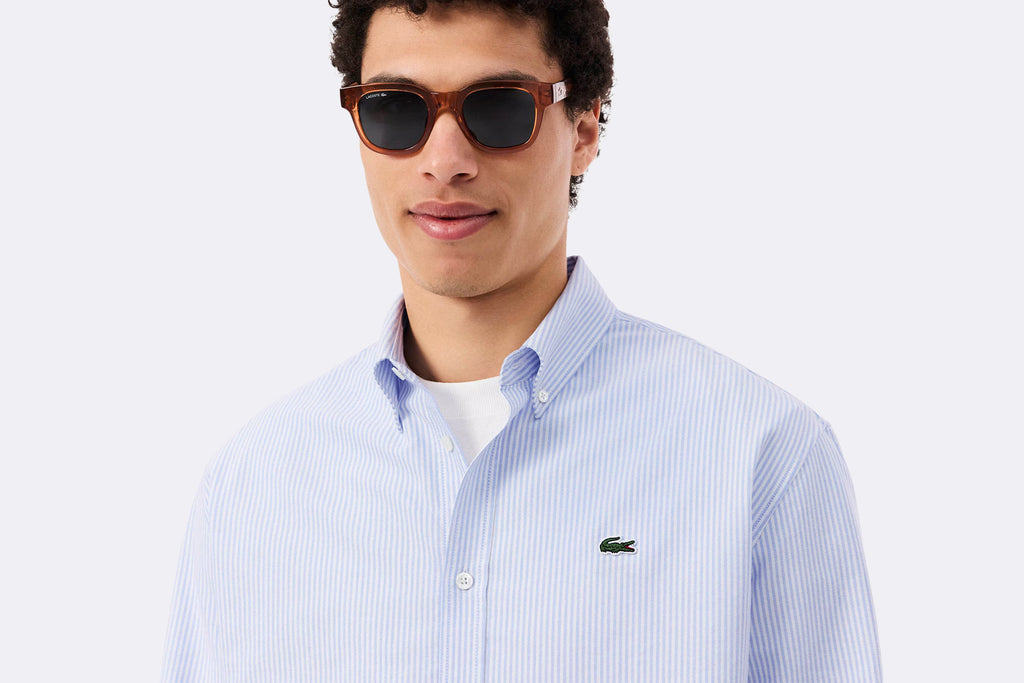 Camisa Lacoste de rayas azul para hombre