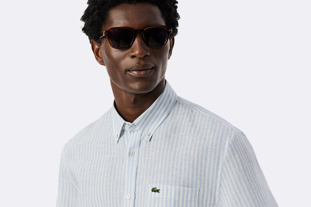 Camisa Lacoste Short Sleeve Casual Shirt Azul para Hombre