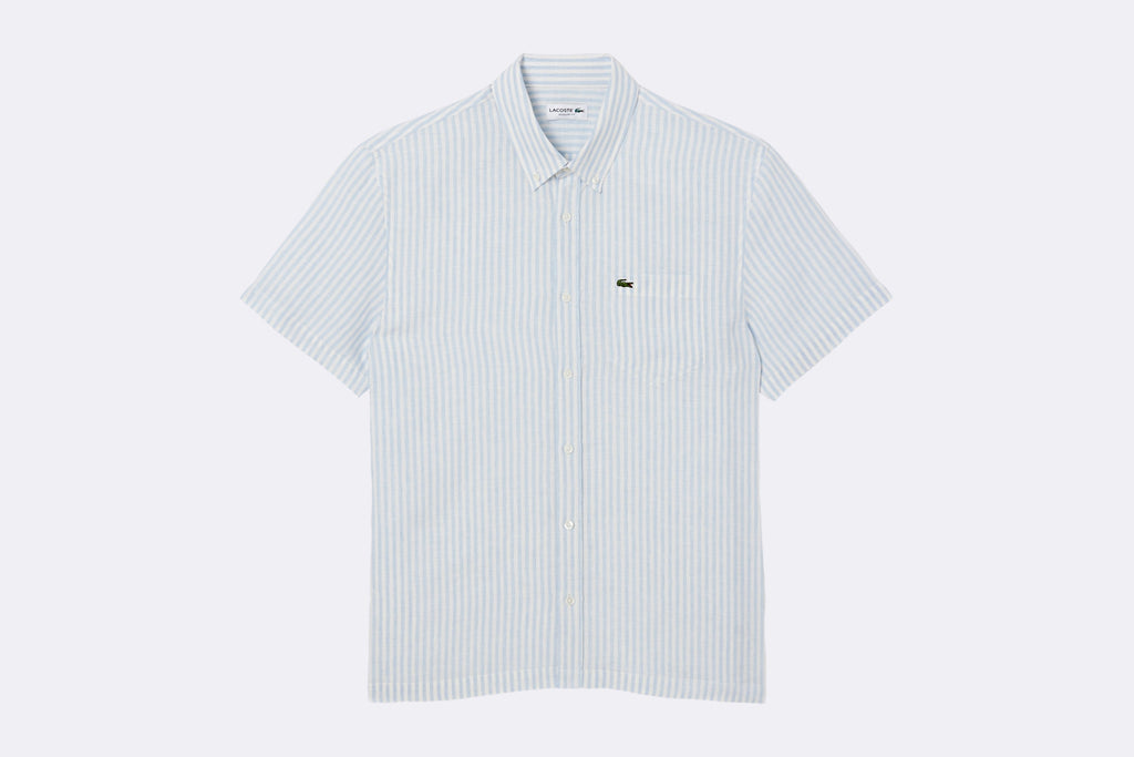 Camisa Lacoste Short Sleeve Casual Shirt Azul para Hombre