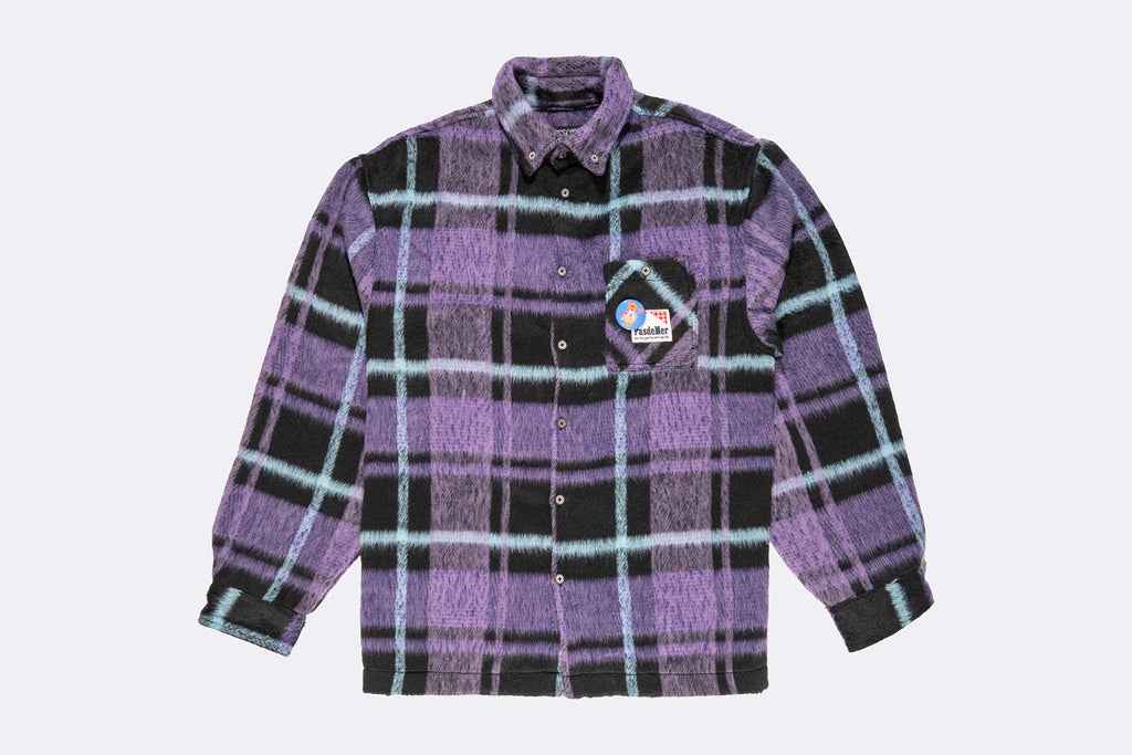 Camisa Pasdemer Not Long Time Shirt morado y negro para hombre