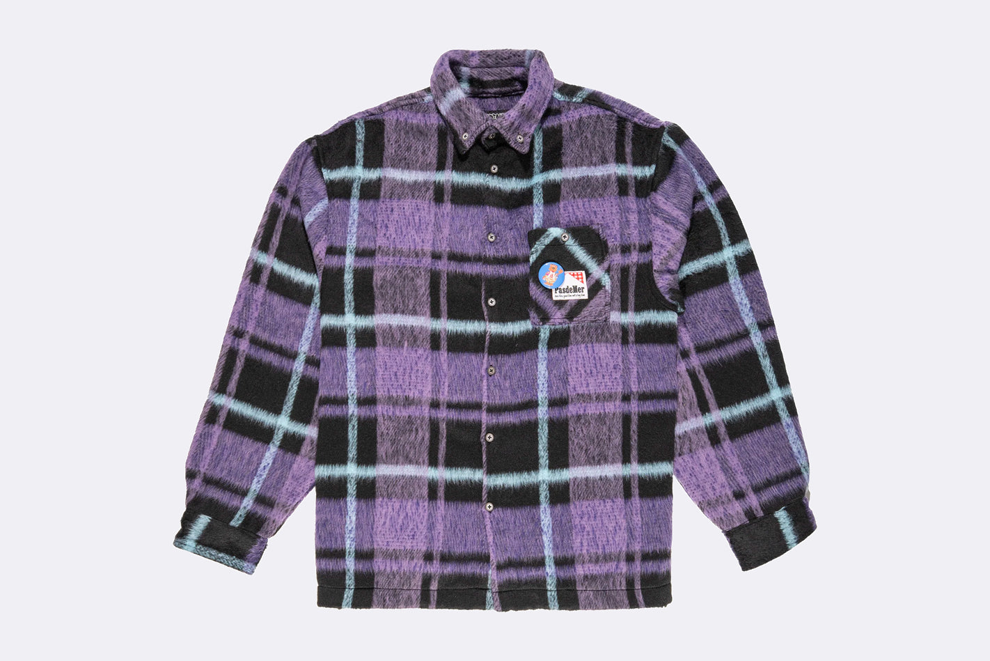 Camisa Pasdemer Not Long Time Shirt morado y negro para hombre