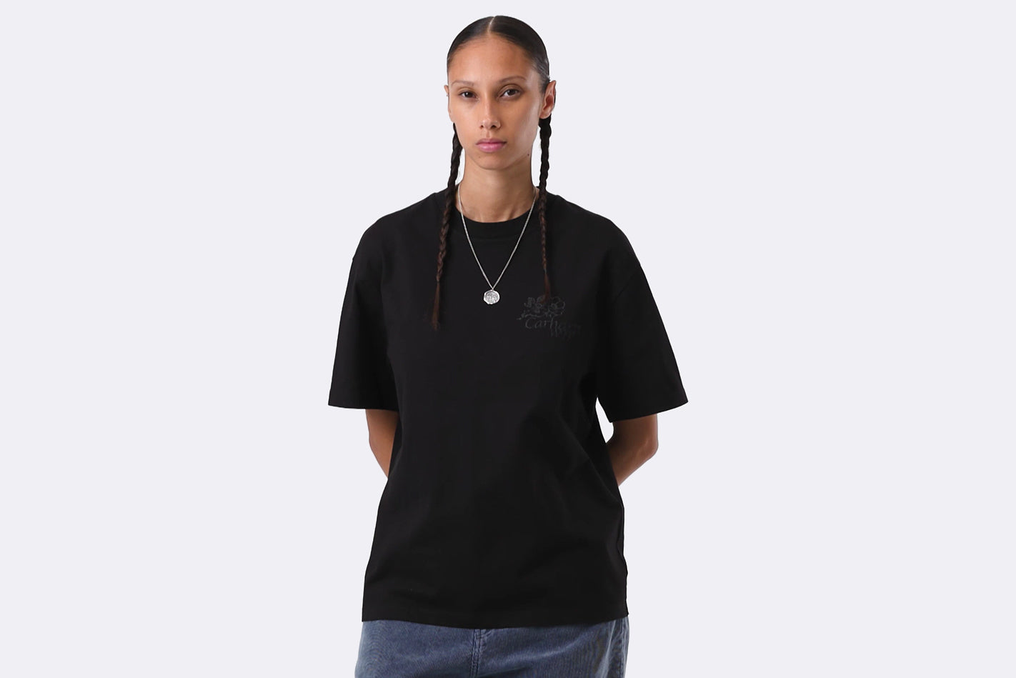 Camiseta Carhartt WIP Flourish T-shirt negro para mujer