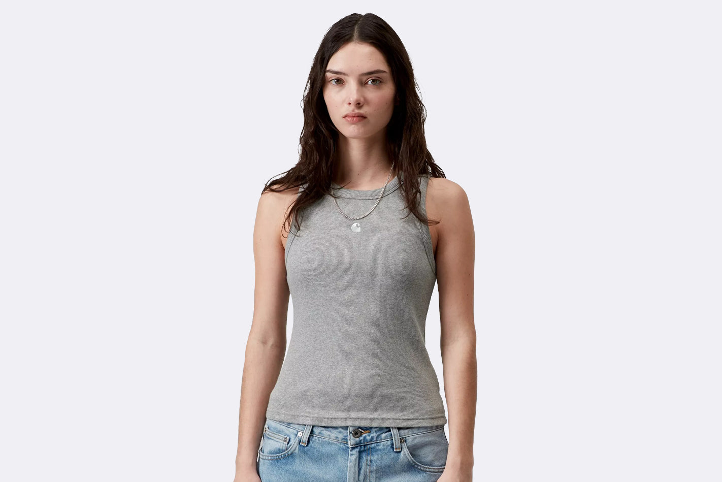 Camiseta Carhartt WIP Philips A-shirt Gris para Mujer