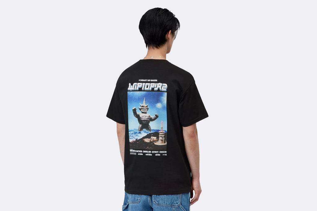 Camiseta negra de manga corta Wiptopia II de Carhartt WIP para hombre, vista trasera
