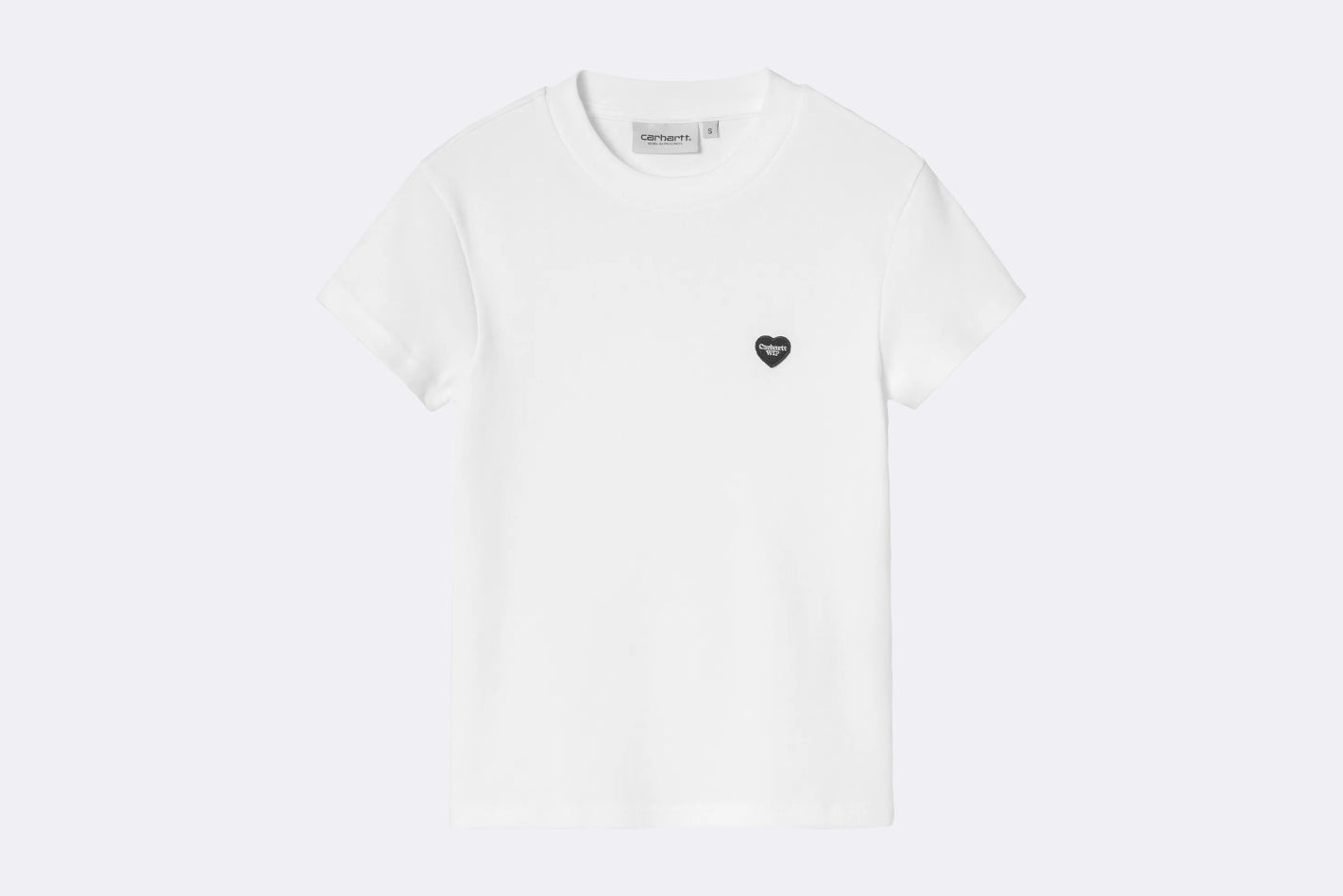 Camiseta blanca de manga corta para Mujer, modelo Small Heart Patch de Carhartt WIP - vista frontal