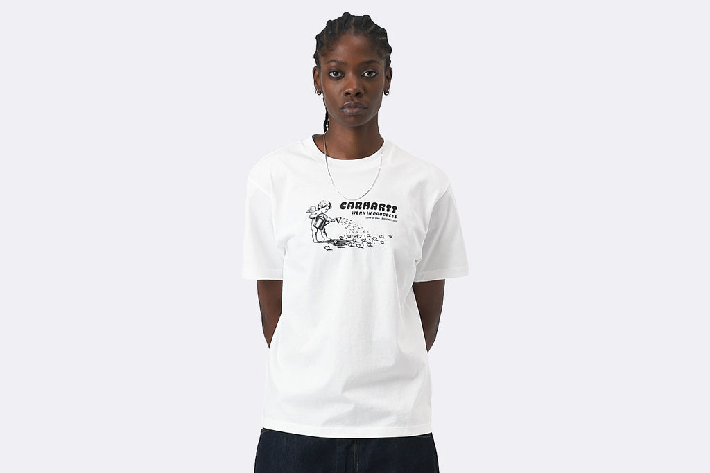Camiseta Carhartt WIP S/S Bumper Sticker T-shirt Blanco para Mujer