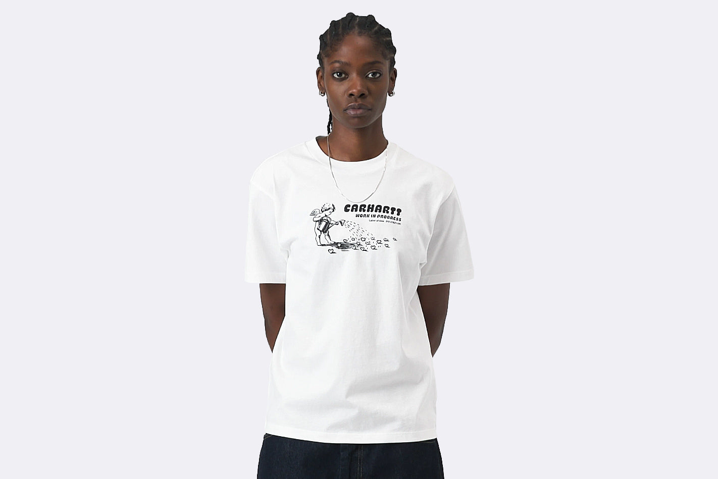 Camiseta Carhartt WIP S/S Bumper Sticker T-shirt Blanco para Mujer