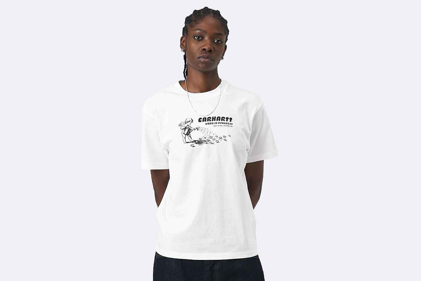 Camiseta Carhartt WIP S/S Bumper Sticker T-shirt Blanco para Mujer