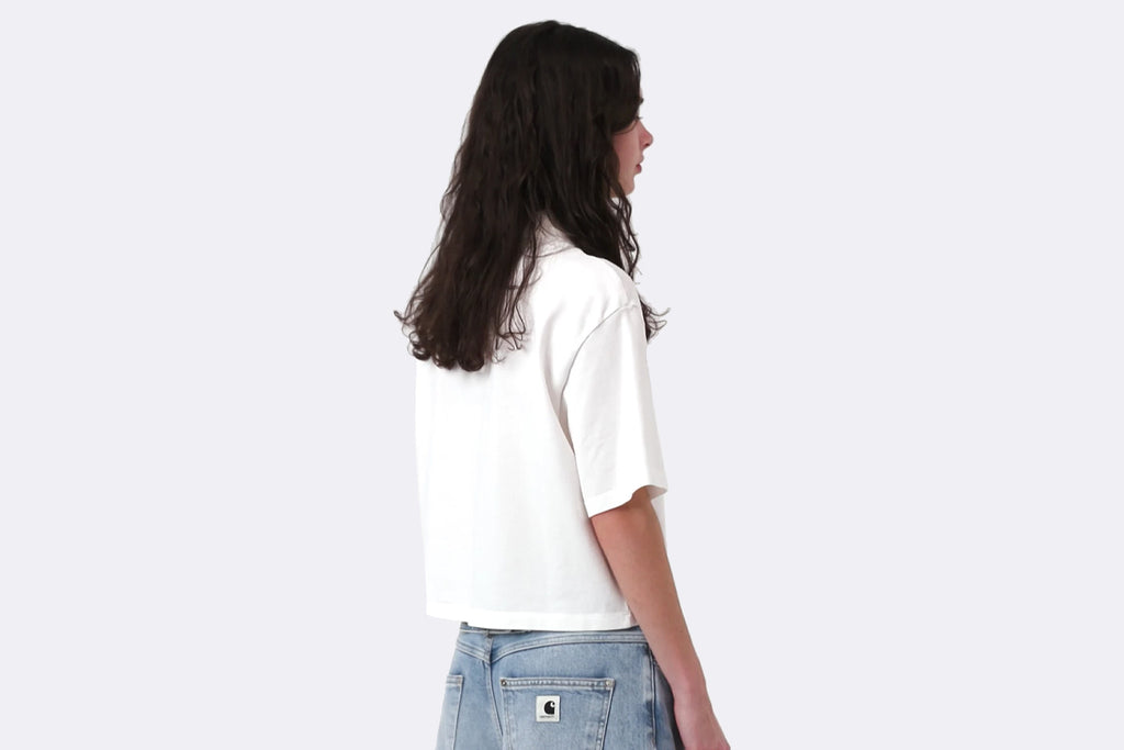 Camiseta Carhartt WIP S/S Carhartt Script Polo T-shirt Blanco para mujer 53_00a_xx