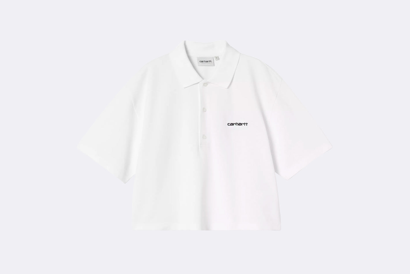Camiseta Carhartt WIP S/S Carhartt Script Polo T-shirt Blanco para mujer 53_00a_xx