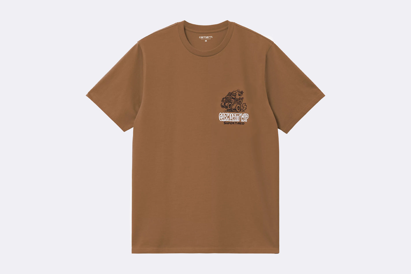 Camimseta marron de manga corta de Carhartt WIP para hombre, modelo Hot Rat. Vista frontal
