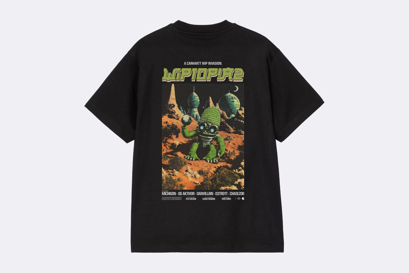 Camiseta negra de manga corta de Carhartt WIP modelo Wiptopia II para Mujer, vista trasera