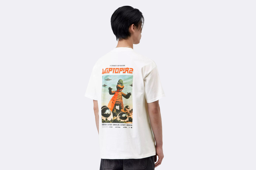 Camiseta blanca de manga corta Wiptopia II de Carhartt WIP para hombre, espalda modelo
