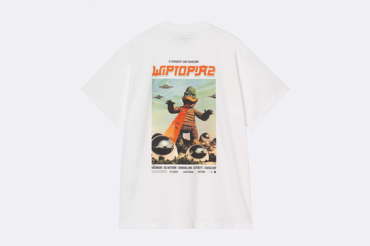 Camiseta blanca de manga corta Wiptopia II de Carhartt WIP para hombre, vista trasera