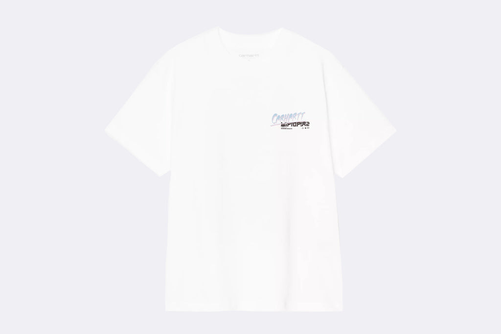 Camiseta blanca de manga corta de Carhartt WIP modelo Wiptopia II para Mujer, vista frontal