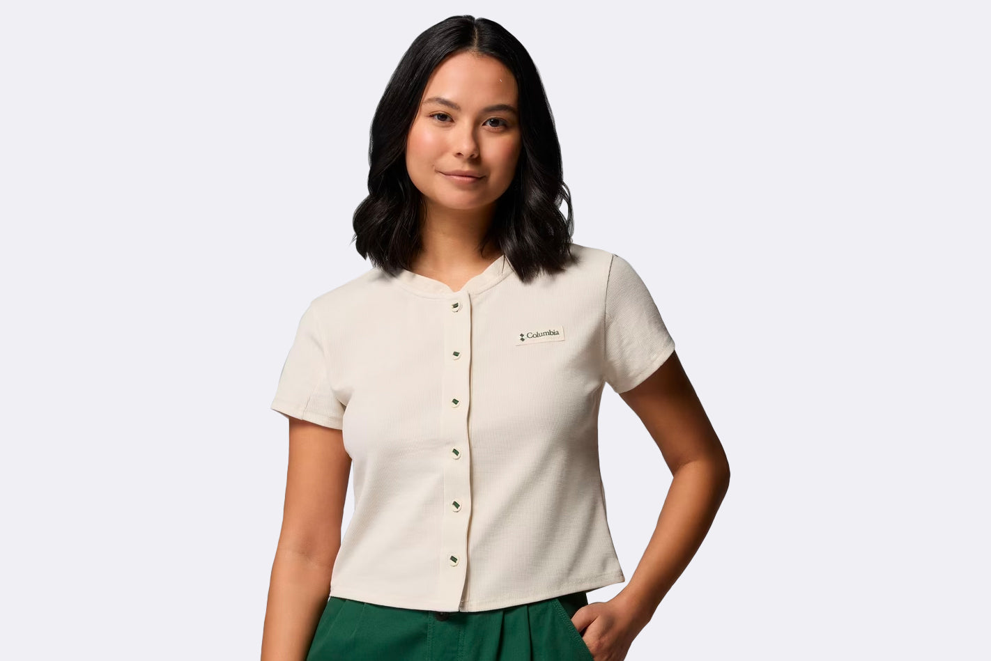 Camiseta Columbia Acker Rock Knit Short-sleeve Beige para Mujer