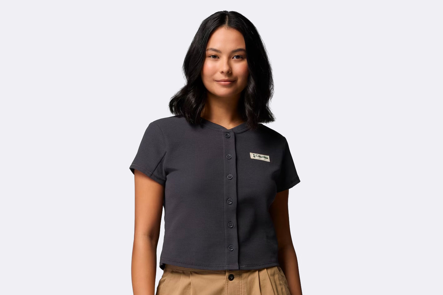 Camiseta Columbia Acker Rock Knit Short Sleeve Negro para Mujer