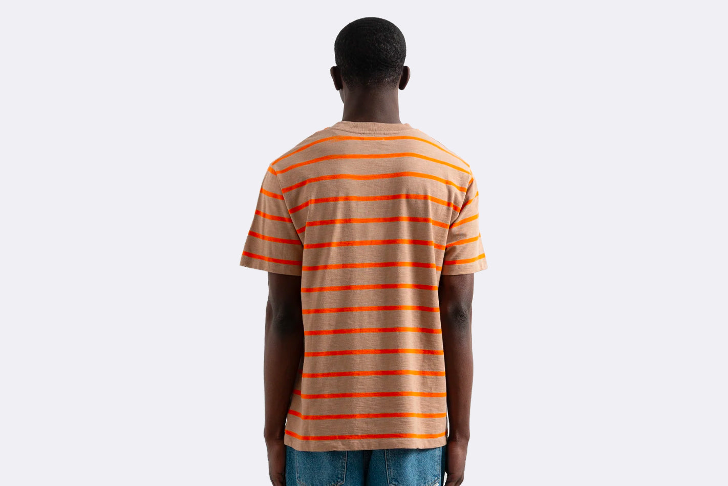 Edmmond Studios Flame Stripes Tee Plain Brown