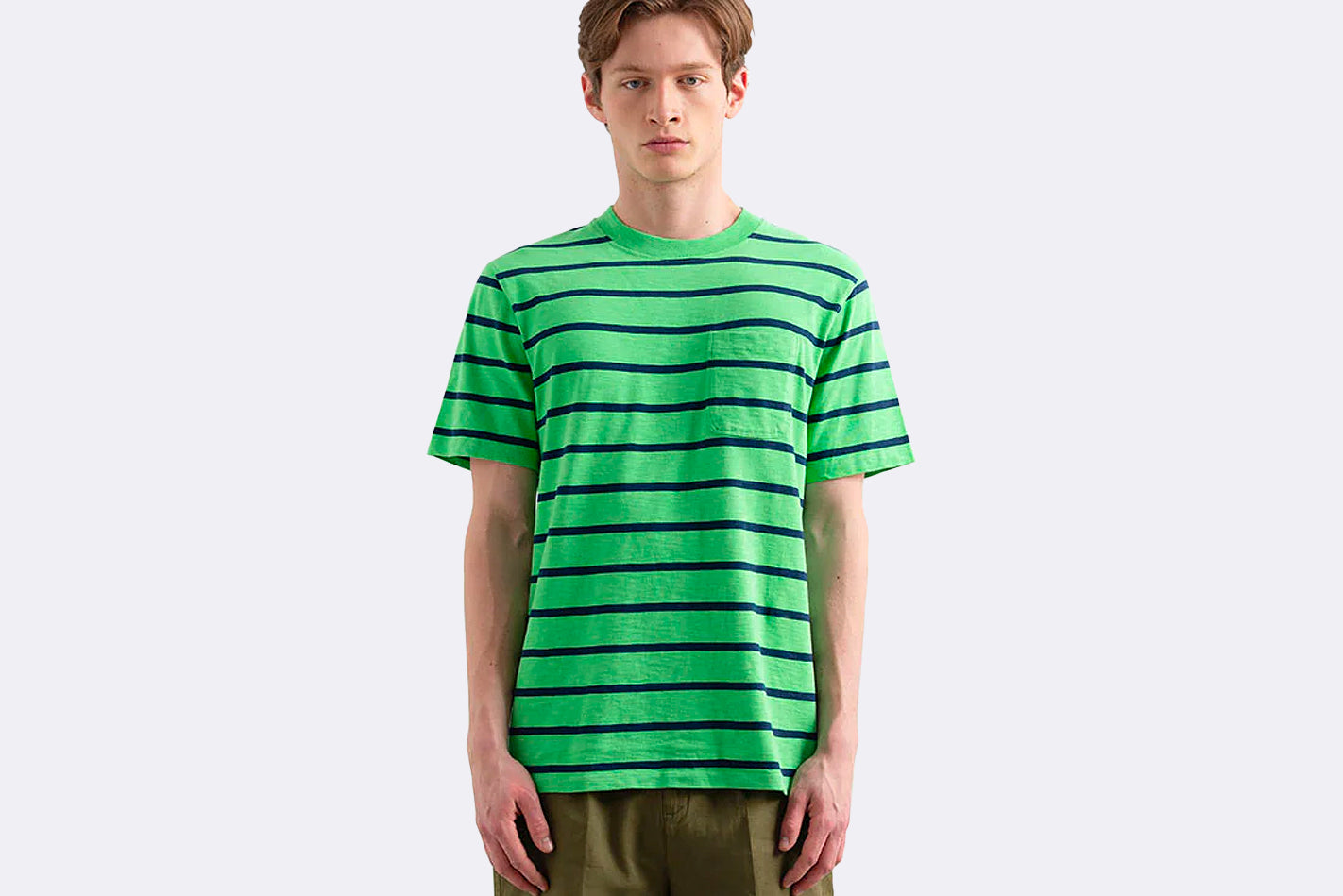 Edmmond Studios Flame Stripes Tee Plain Green