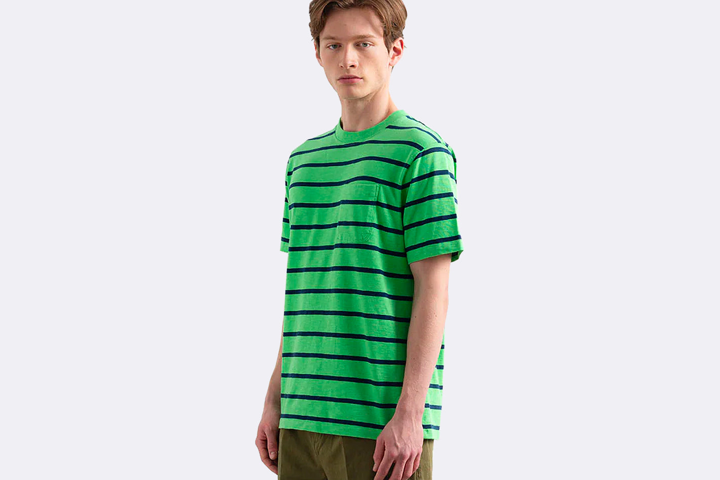 Edmmond Studios Flame Stripes Tee Plain Green
