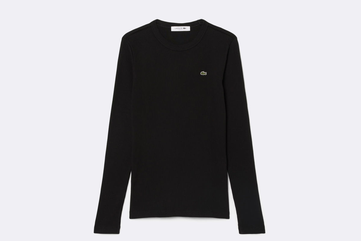 Camiseta Lacoste de manga larga negra para Mujer