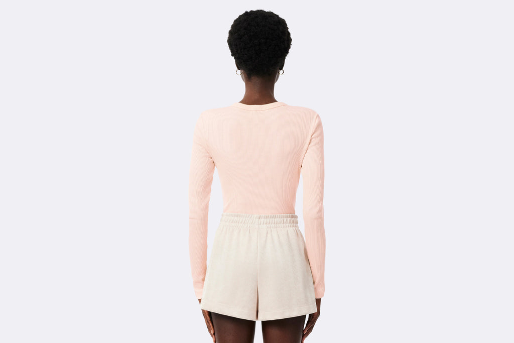 Camiseta Lacoste de manga corta rosa para Mujer