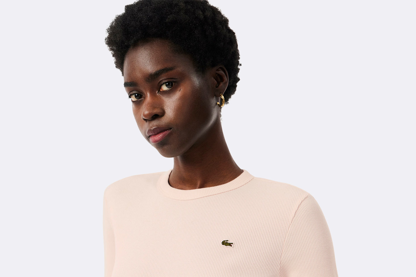 Camiseta Lacoste de manga corta rosa para Mujer