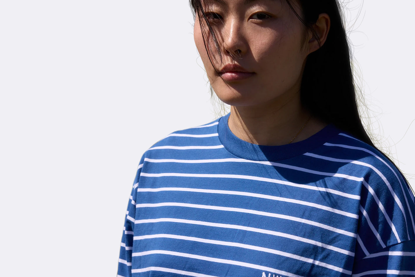 Camiseta NWHR Larga Rayas Azul Unisex