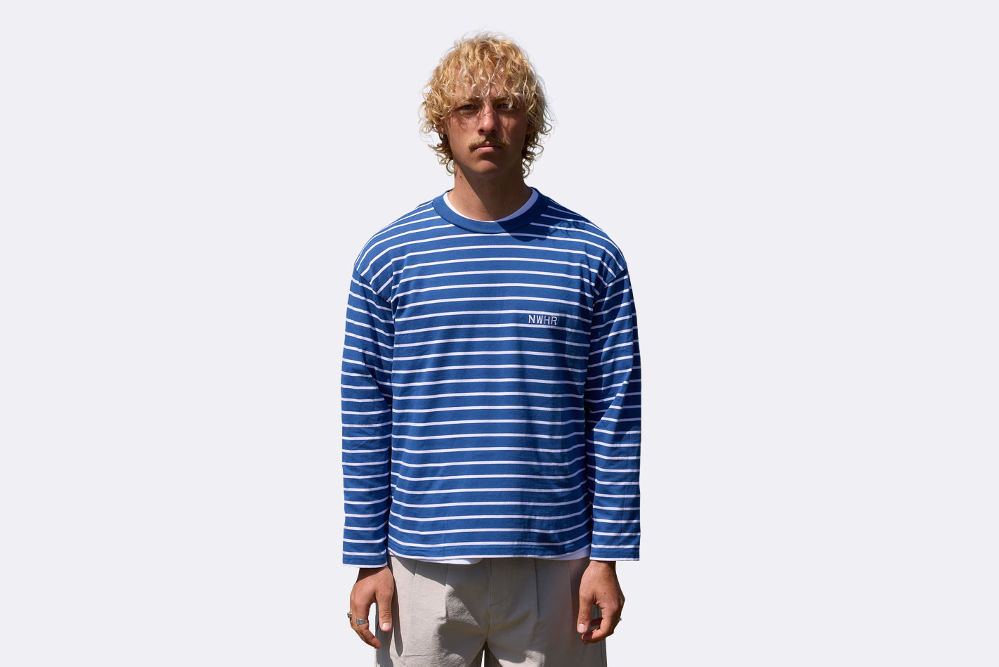 Camiseta NWHR Larga Rayas Azul Unisex