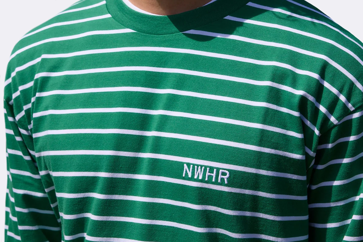 Camiseta NWHR Larga Rayas Verde Unisex