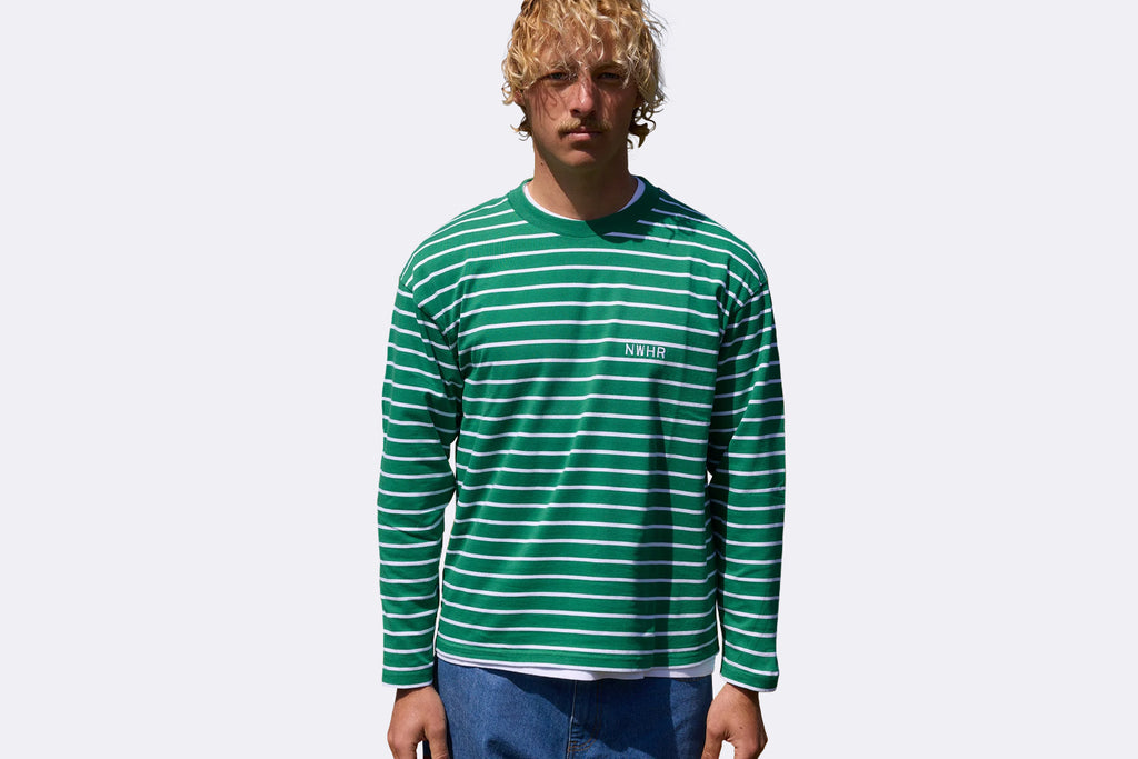 Camiseta NWHR Larga Rayas Verde Unisex