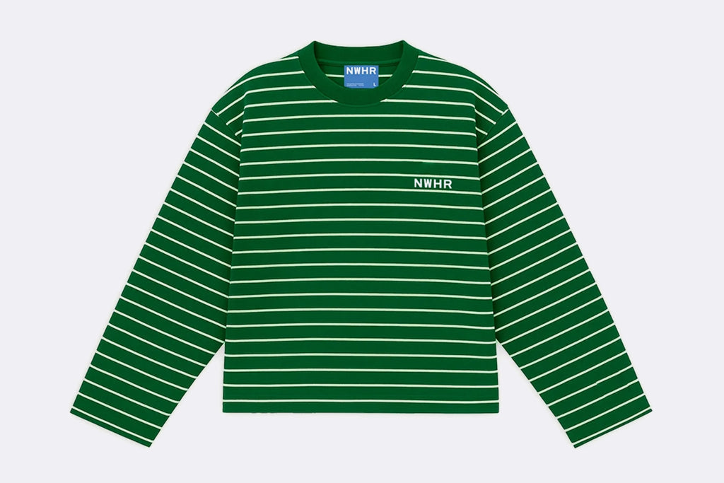 Camiseta NWHR Larga Rayas Verde Unisex