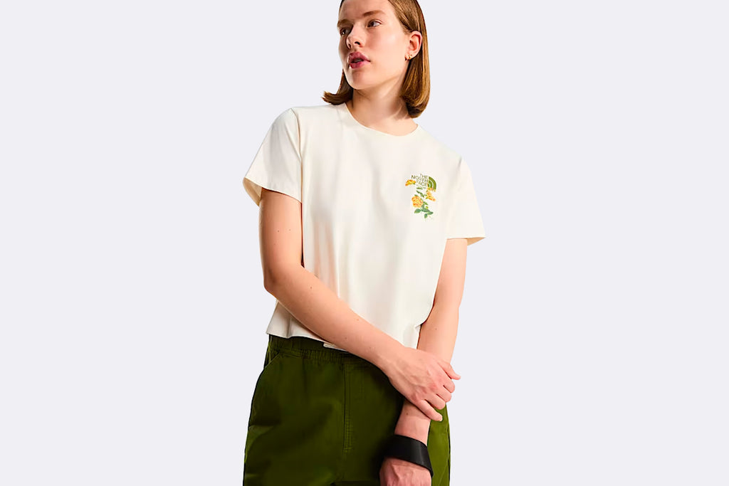 Camiseta The North Face Flora Embro Tee Beige para mujer