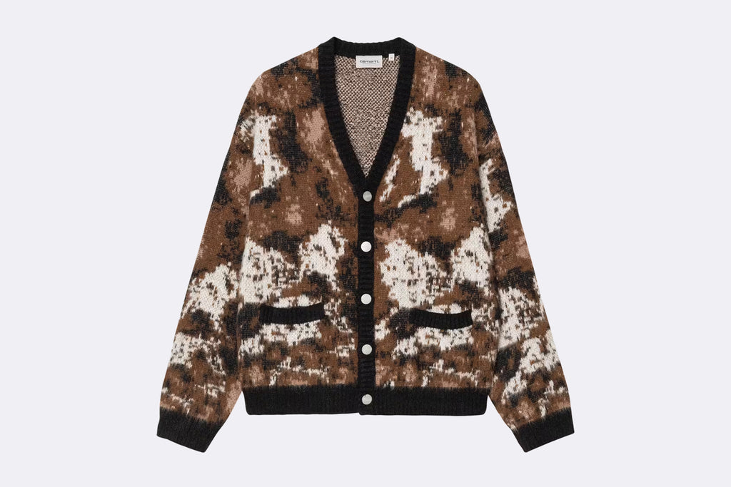 Cardigan Carhartt WIP Merton Cardigan Wild Dog Jacquard marron para hombre