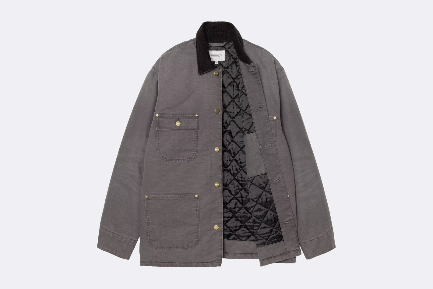 Chaqueta Carhartt WIP Chore Coat Graphite Black Stone Canvas para hombre