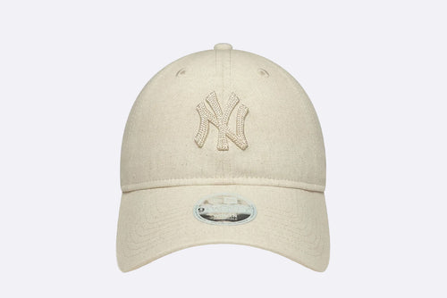 Gorra New Era MLB Linen New York Yankees 9TWENTY Beige Mujer
