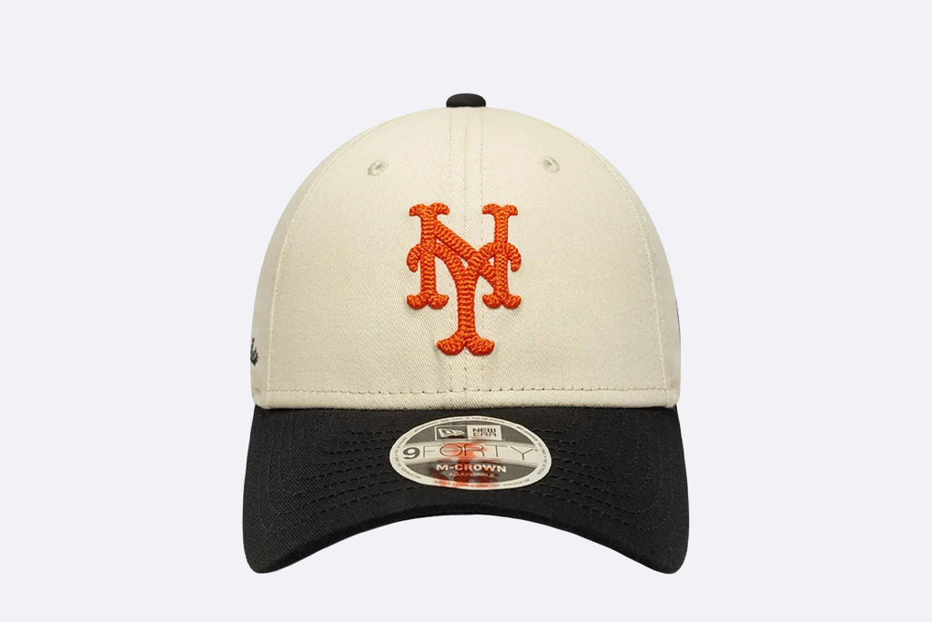 Gorra New Era MLB Side Script New York Mets 9FORTY M-crown Crema Unisex