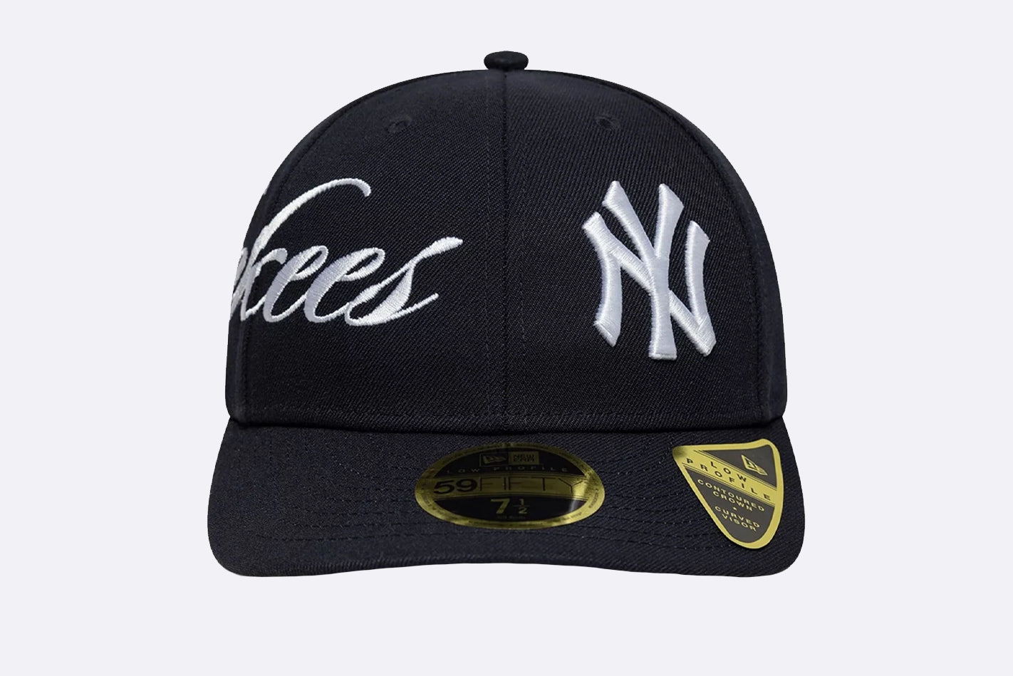 Gorra New Era MLB Side Script New York Yankees Low Profile 59fifty Fitted Azul marino Unisex