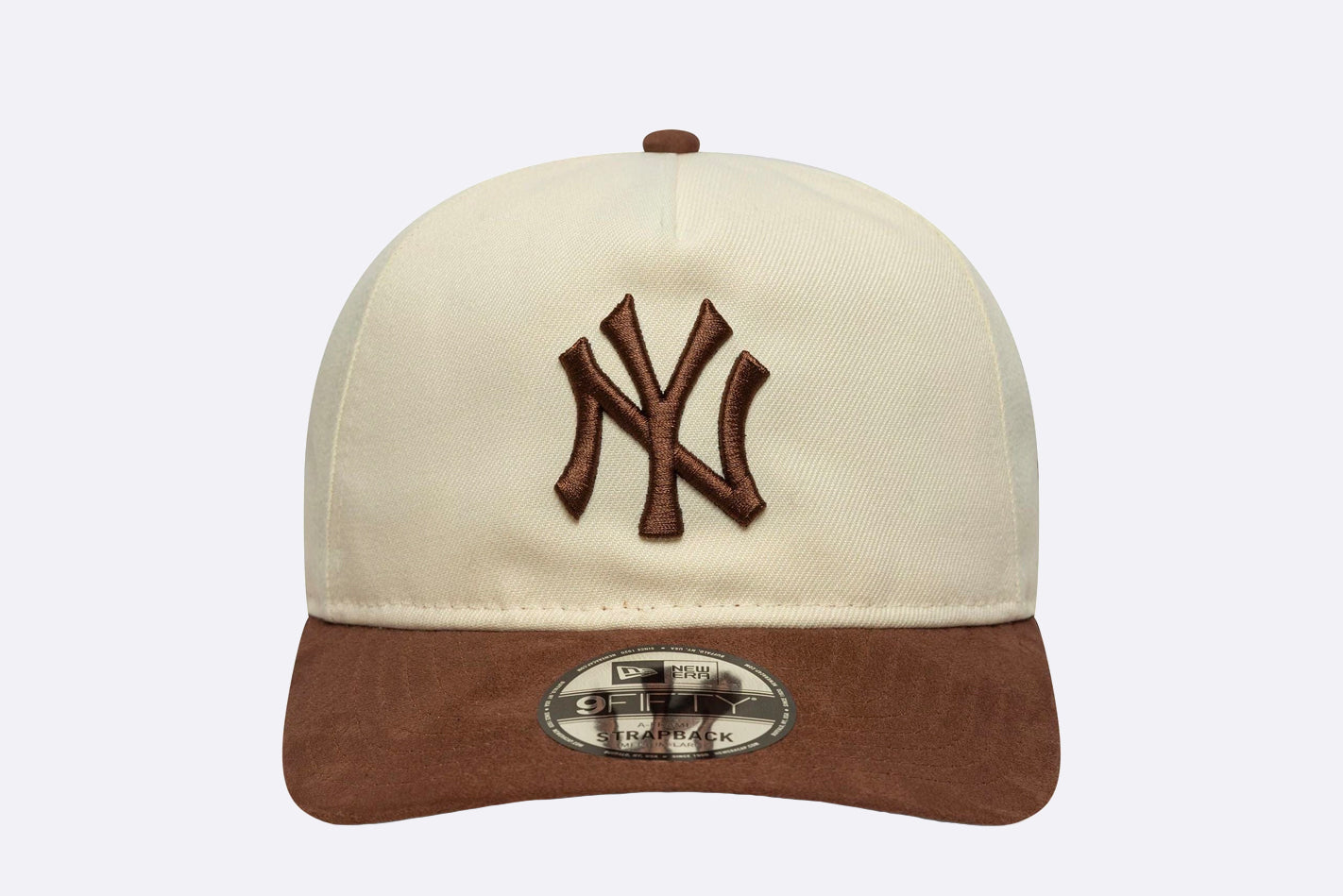 Gorra New Era MLB Suede Visor New York Yankees 9FIFTY Snapback A-Frame Beige Unisex