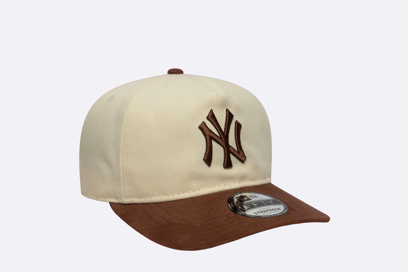 Gorra New Era MLB Suede Visor New York Yankees 9FIFTY Snapback A-Frame Beige Unisex