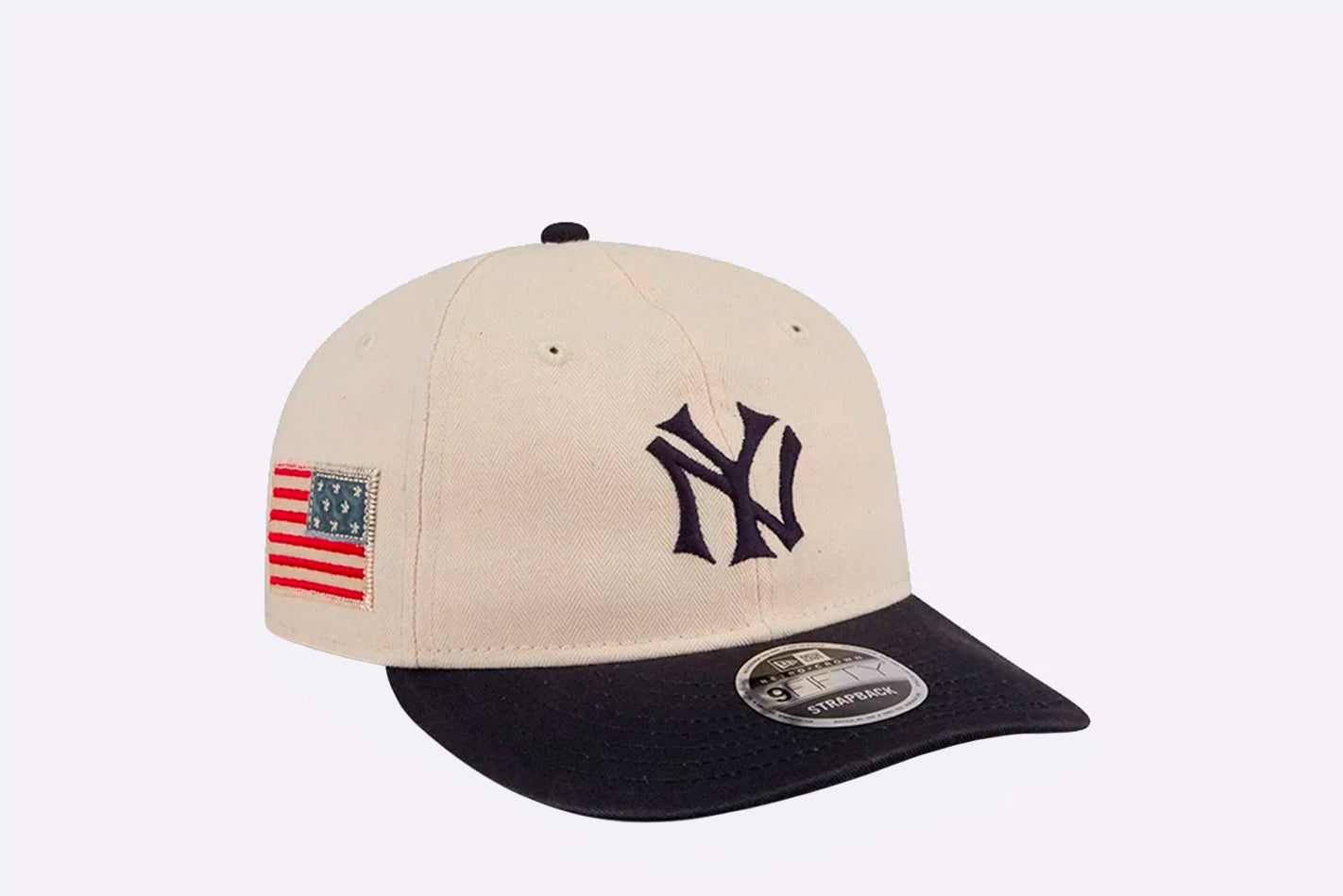 New Era New York Yankees MLB Americana Herringbone Retro Crown 9FIFTY Blanco