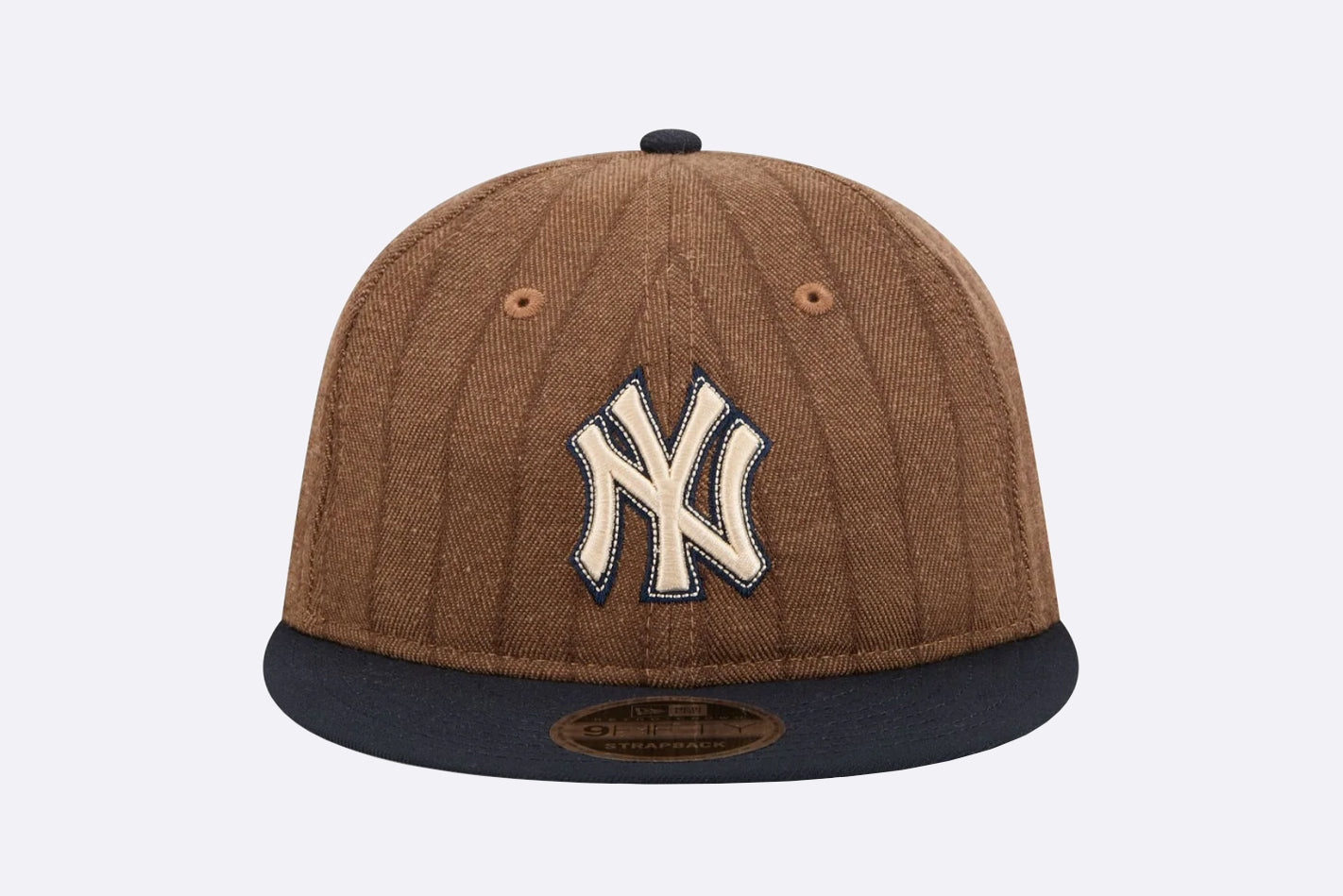 Gorra New Era New York Yankees MLB Wool Pinstripe 9FIFTY Retro Crown Strapback Marron Unisex