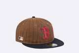 New Era Boston Red Sox MLB Wool Pinstripe 9FIFTY Retro Crown Strapback Marron