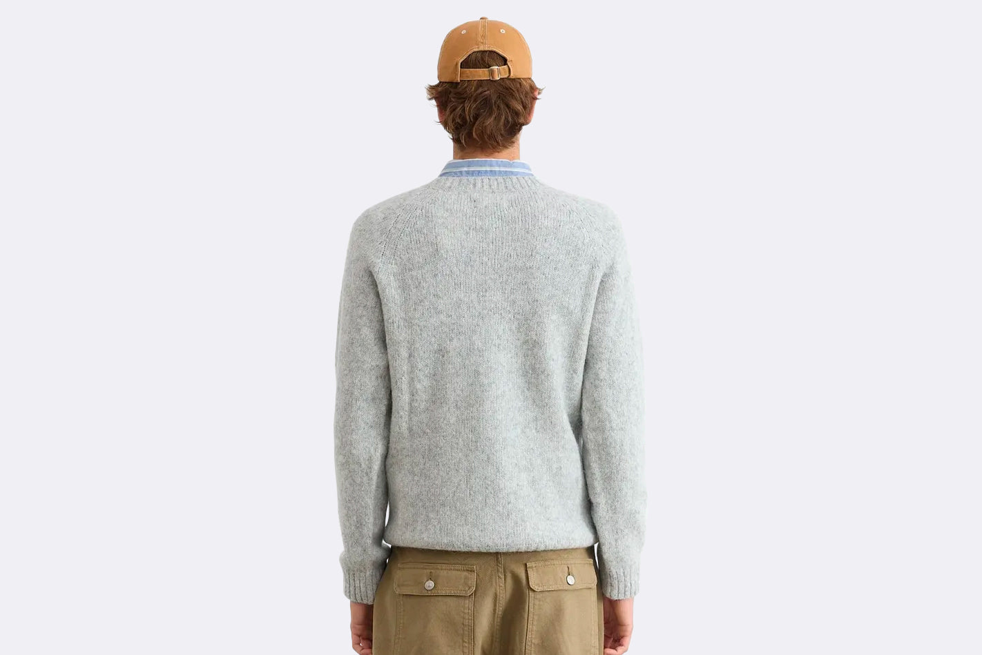 Jersey Edmmond Studios Glasgow Sweater Plain Light Grey Melange para hombre